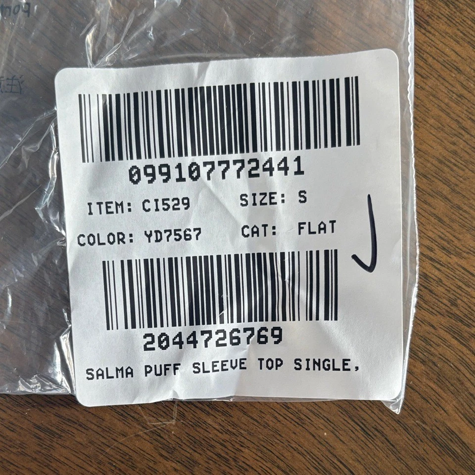 Blusa J Crew manga folhada gaze transparente pequena azul branca - Imagem 2 de 4