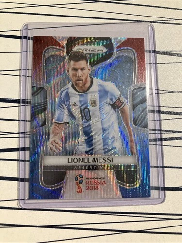 2018 Panini Prizm World Cup - Lionel Messi #1 Red & Blue Wave Prizm