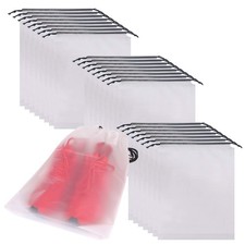 Set of 24 Portable Translucent Shoe Bags for Travel Large Clear Shoes Pouch S...