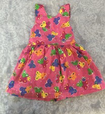 Vintage Oshkosh B  Gosh Butterflies Dress Girls 4T Pink Floral Rare