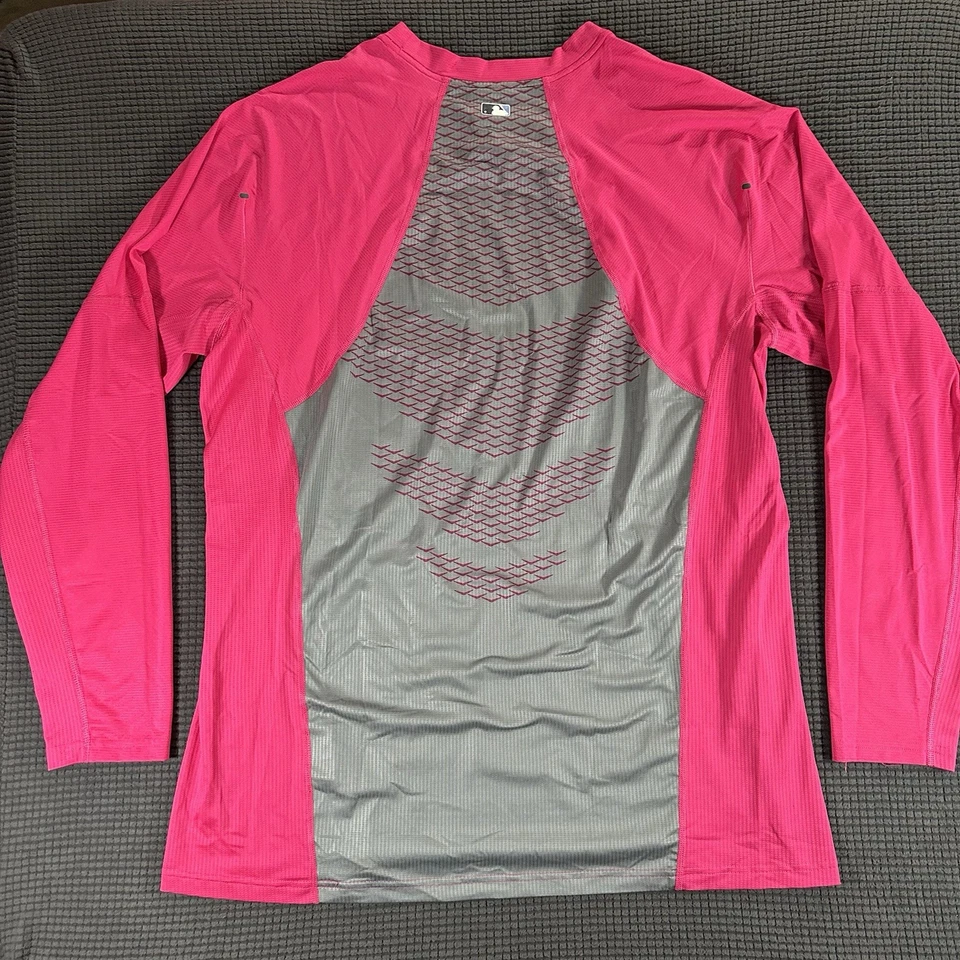 Nike Tampa Bay Rays Pink Dri-Fit Long Sleeve Shirt 2XL MLB Training Top - Image 2 of 4