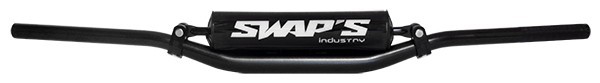 Guidon alu brossé 28.6mm avec barre de renfort noir mat pour moto cross