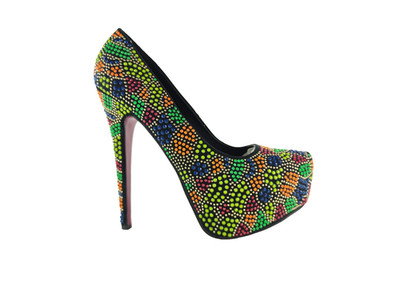 DAMENSCHUHE MAYFLOWER HIGH HEELS PLATEAU STRASS MEHRFARBIG GR. 41