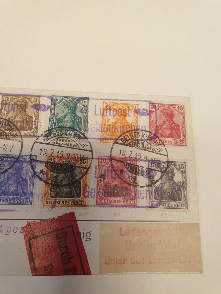 Luftpostbrief Luftpost Einschreiben Eilbrief Gelsenkirchen nach Berlin 19.7.19 - Bild 3 von 4