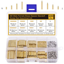 400Pcs M2 Motherboard Standoffs Screws Nuts Kit, Hex Male-Female Brass Spacer St