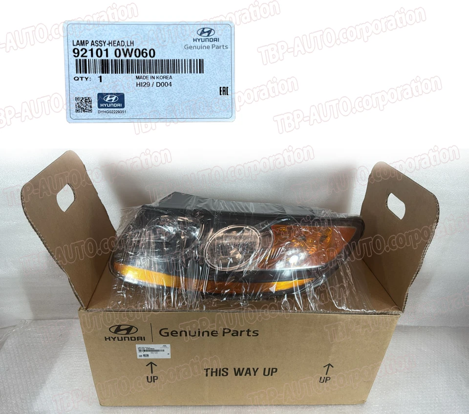 Левая фара в сборе от оригинального производителя ® 2007-2012 Hyundai Santa Fe 921010W060 - Изображение 2 из 4