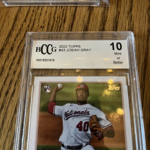 2022 Topps #43 Josiah Gray BCCG 10 - Picture 5 of 6