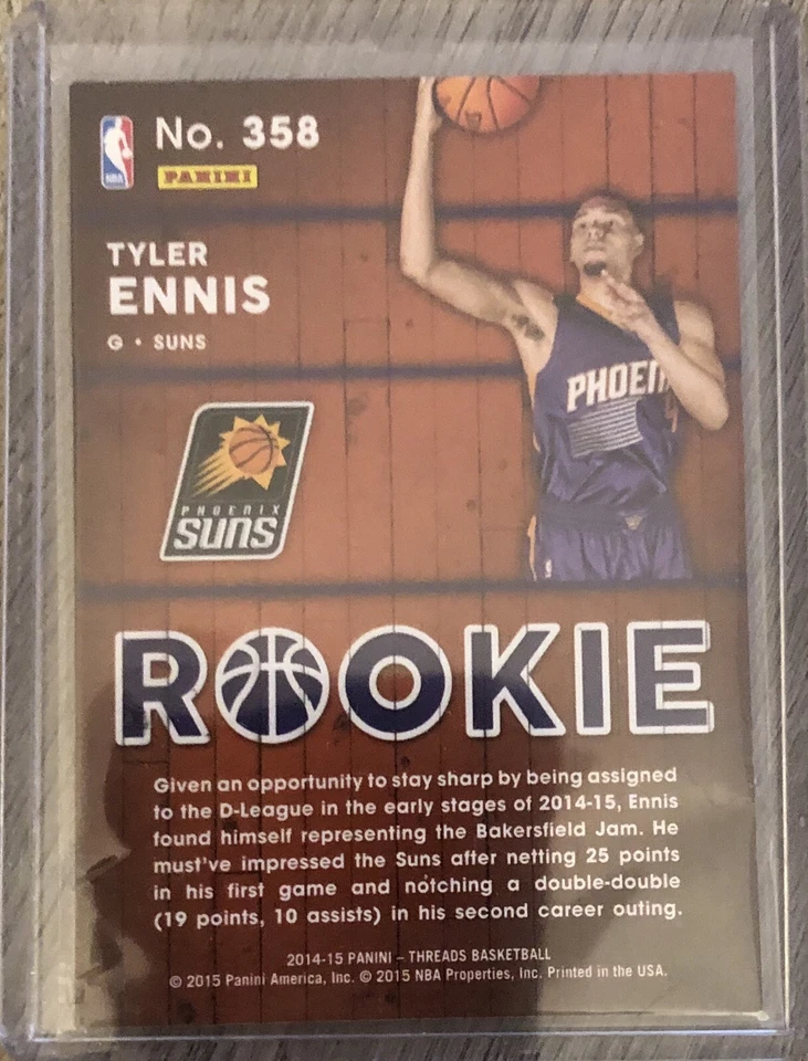 2014-15 Panini Threads #358 Tyler Ennis WOOD RC - Image 2 of 2