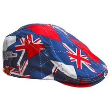 Royal and Awesome Golf Hat Men`s Trew Brit Union Jack Flat Cap Adjustable