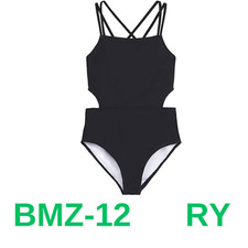 Kanu Surf Girls Beach Girl Sport Cut-Out one Piece Swimsuit Black, 14