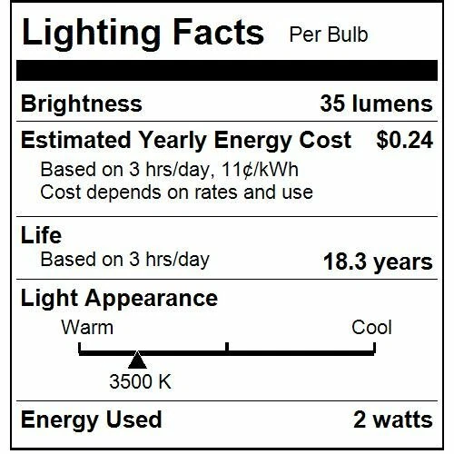 Sunlite G30/24LED/2W/WW LED 120-volt 2W Medium Based G30 Lamp Warm White Color - Image 4 of 4