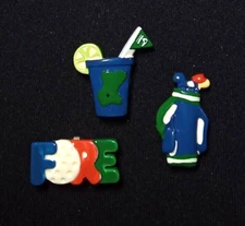 Golf Theme Button Covers Sewing Home Craft Supplies 3-Piece Set Bag Fore Tee