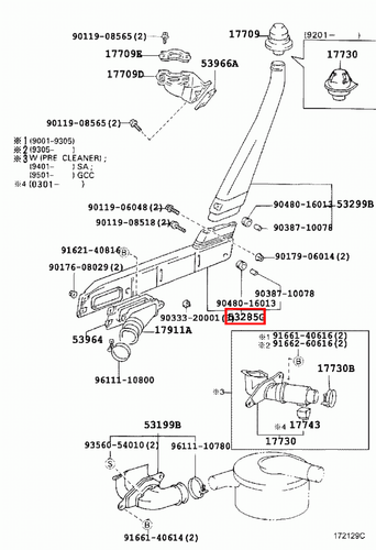 Genuine Toyota LandCruiser 79 Series HZJ HDJ FZJ Section Of Snorkel Lower - Picture 5 of 6