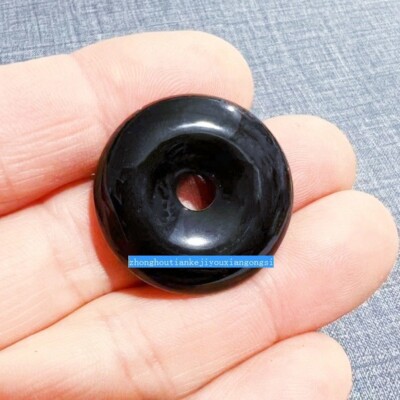 Certified Natural Colorful agate Jade Gems Circle Donut Pendant Lucky Amulet