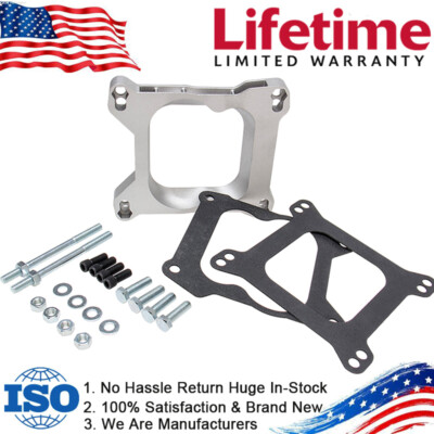 Carb Adapter Carburetor Adapter Plate – 4bbl To 2-Barrel Intake For Holley, Quadrajet, Edelbrock Carbs (Aluminum) Aluminum Carb Spacer Plate - Foto 4