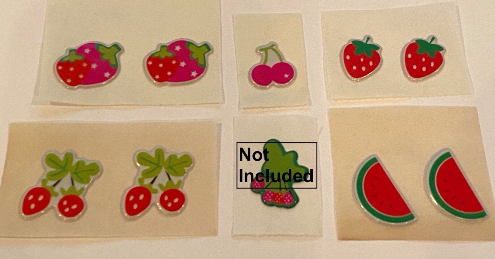 Vintage 1980s Puffy Scratch N Sniff Watermelon Cherry + Stickers Vinyl Stick-Ons