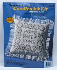 Creative Moments Home Sweet Home Candlewick Cross Stitch Pillow Kit 8268--13" Sq