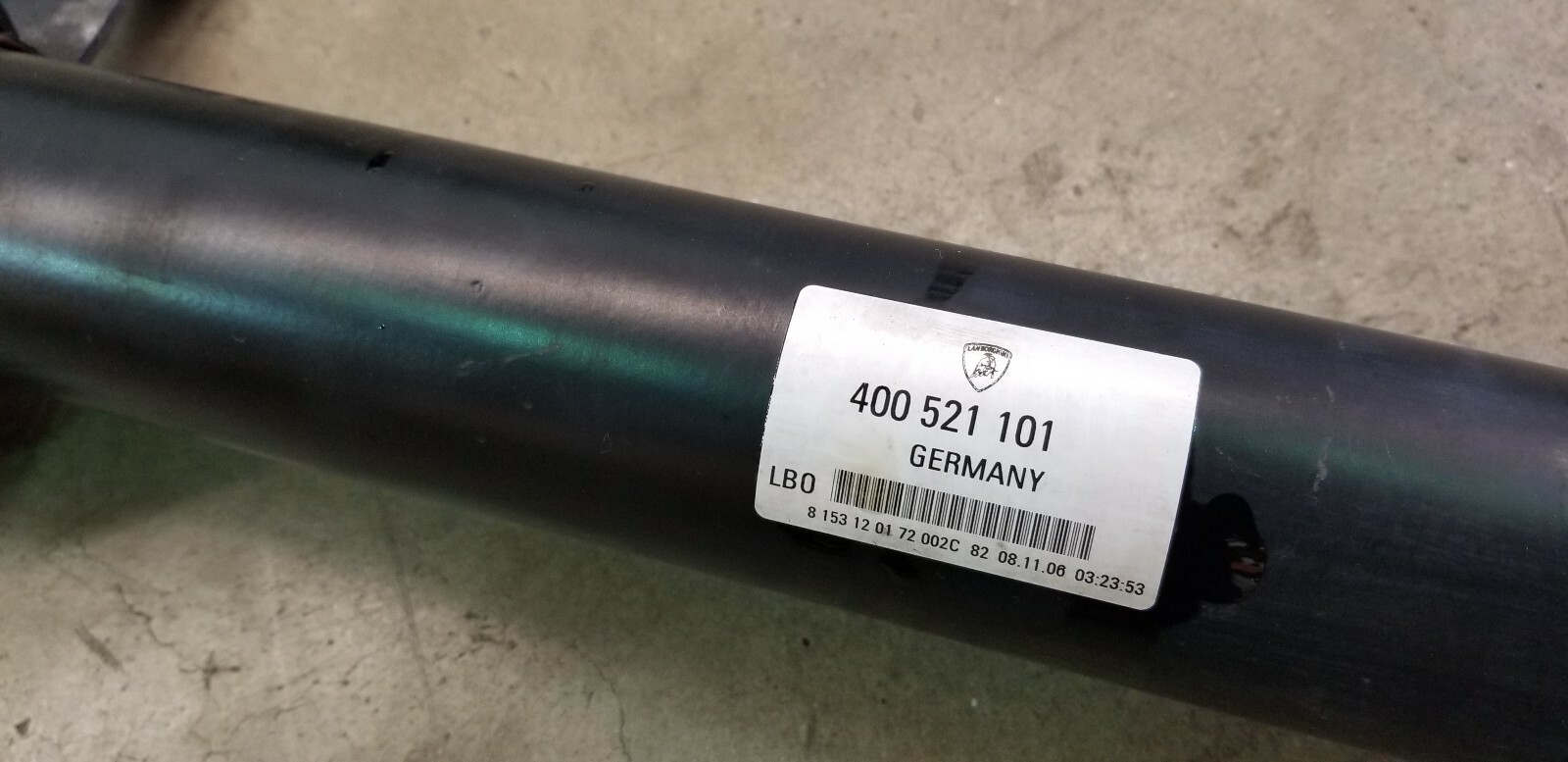 LAMBORGHINI GALLARDO CENTER DRIVE SHAFT TORQUE TUBE OEM 400521101