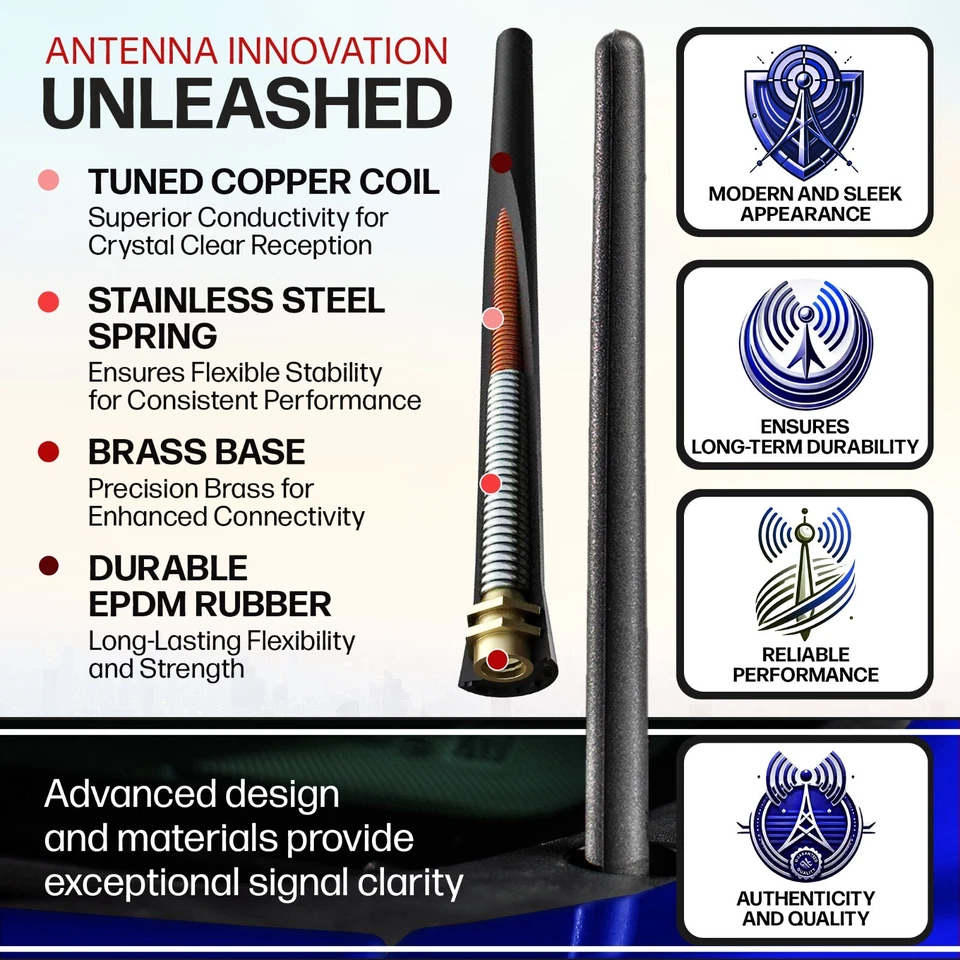 **THE ORIGINAL**  6 3/4" ANTENNA MAST - FITS: 2006-2026 Chevrolet Silverado 1500 - Image 2 of 4