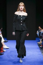 Osman London Top Womens Uk8 Black Open Shoulder Blazer Jacket Runway Worn Aw2017