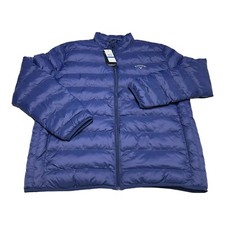NWT Men's Callaway Full Zip LightWeight Puffer Peacoat Jacket Navy Blue Size XL