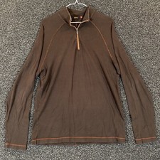 Agave Pullover Mens Medium Brown 1/4 Zip Jacket Outerwear Hiking Trail USA Made