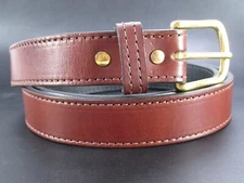 Brown Money Belt Yoder Leather 1.5" wide 56" long, Hidden interior zipper (Y FB)