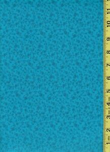 Turquoise calico floral 1/2 yard 100% Cotton quilt fabric 18&#034;x 44&#034; sew,masks