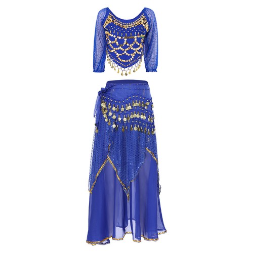 Women Suit Belly Dance Sets Stage Show Outfit Beaded Dancewear Rhinestones Club - Picture 52 of 86