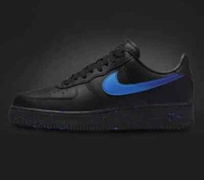 Nike Air Force 1 Custom Black Shoes Gradient Blue Splatter Mens Womens Kids