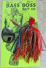 NEW! HOT!  3/4 OZ HOSS BOSS THUMPER SPINNER BAITS- SINGLE BLACK NICKEL BLADE