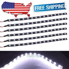 6 Pack  DC 12V Waterproof 1Ft 15 LED Strip Underbody Light with 6" wires 4 motor