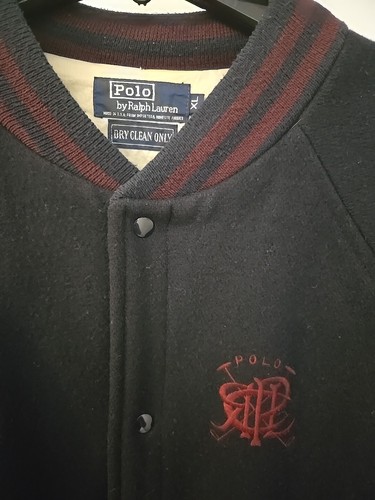 VTG POLO RALPH LAUREN CREST LOGO Wool Letterman Varsity Jacket X-LARGE USA MADE - Picture 2 of 18