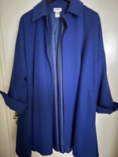 KRIZIA Cappotto donna di lusso 50% cashmere 50% lana blu fiordaliso M/L. Nuovo con etichette