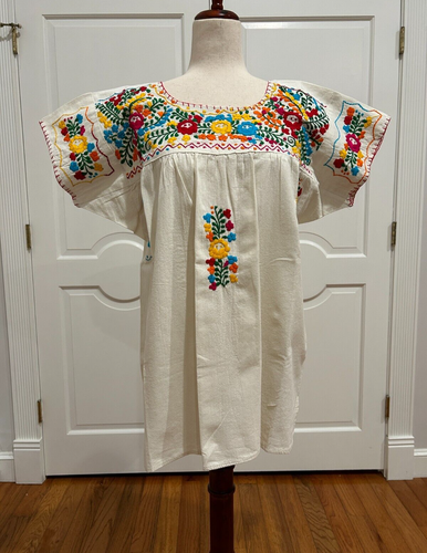 Sandra Blouse From San Antonino Oaxaca mexico. Artisan Top, Boho, short sleeve.