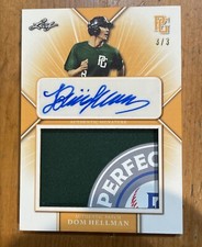 DOM HELLMAN  - AUTOGRAPH Game Worn Patch - LEAF PERFECT GAME 2021 - SP ONLY 3/3