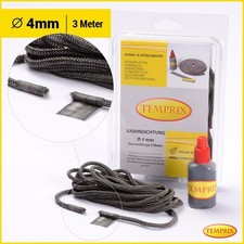 Junta de chimenea y horno Temprix | Juego de cable de sellado ignífugo Ø 4 mm redondo de 3 metros