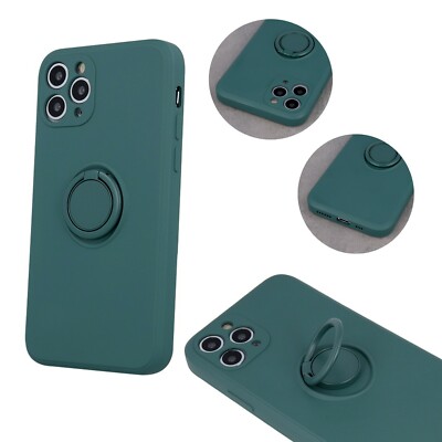 FÜR APPLE IPHONE 13 PRO - GRIP Handy Hülle mit Ring Case Tasche DUNKEL GRÜN