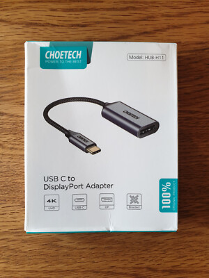 CHOETECH USB-C to Mini DisplayPort Adapter (4K 60Hz) 60W power Type-C to Mini DP