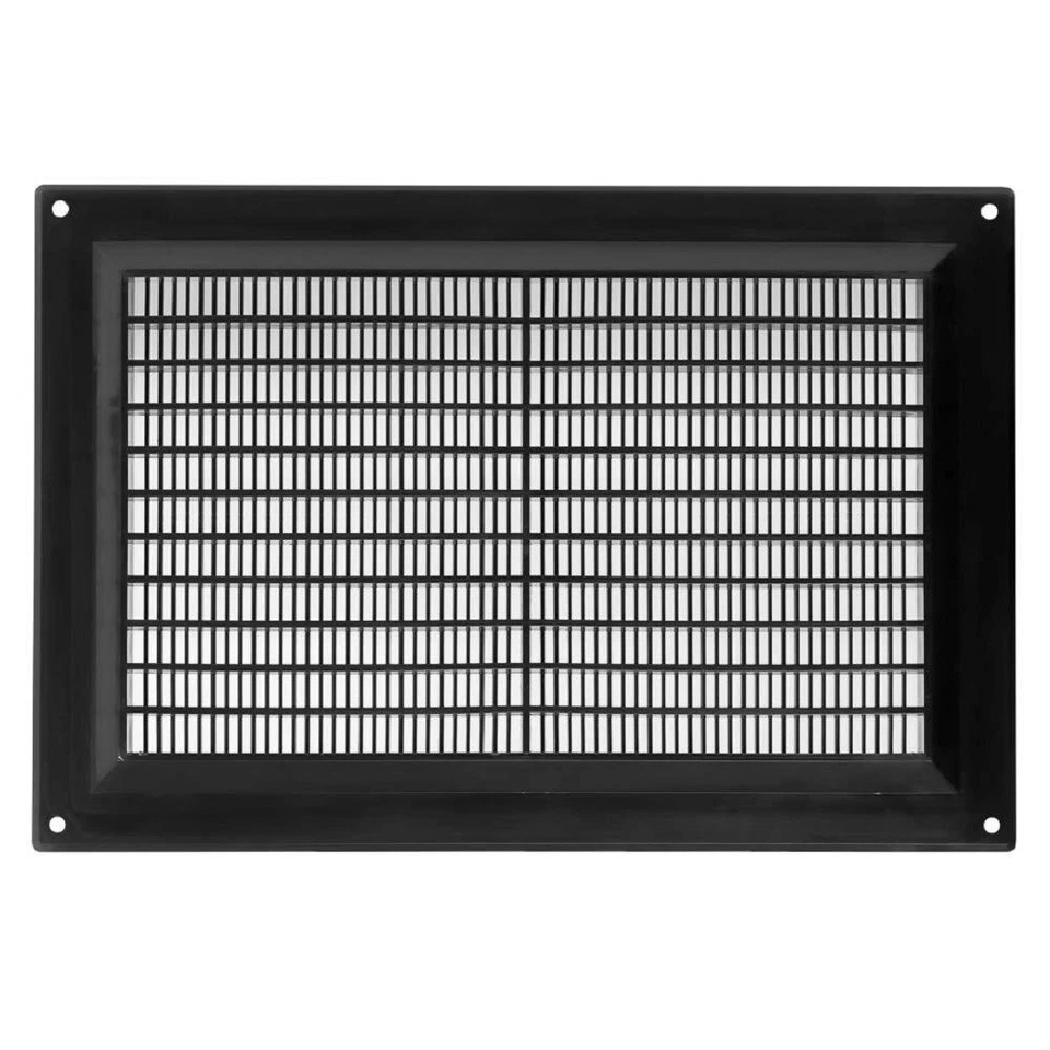 EUROPLAST Black Air Vent Grille 250mm x 170mm / 10" x 6.7" Flat Ventilation Cover