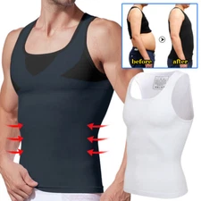 Mens Slimming Vest Tummy Body Shaper Compression T-Shirt Ultra Durable Tank Tops