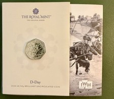 🇬🇧 2024 UK Royal Mint 50p commémorant le 80ème anniversaire du jour J (WWII)