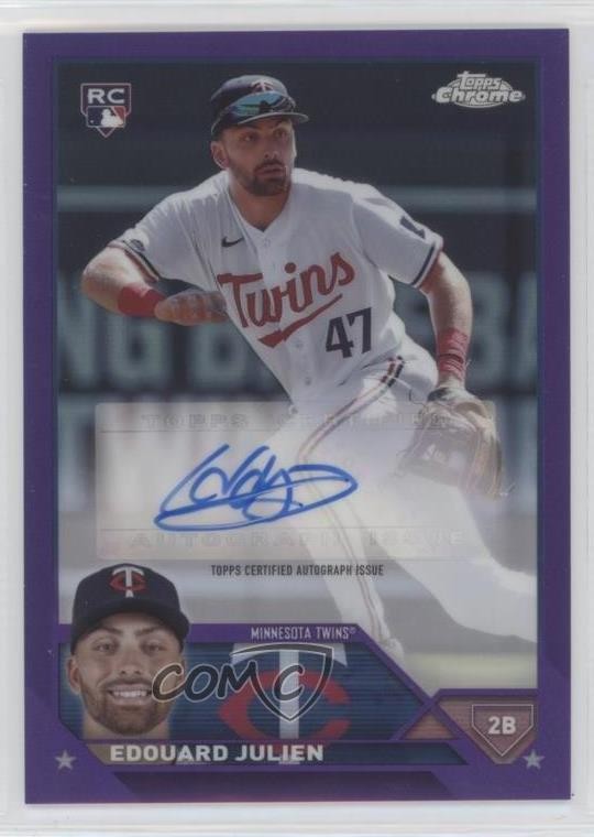2023 Topps Chrome Update Purple Refractor /250 Edouard Julien #AC-EJU Auto 04cw