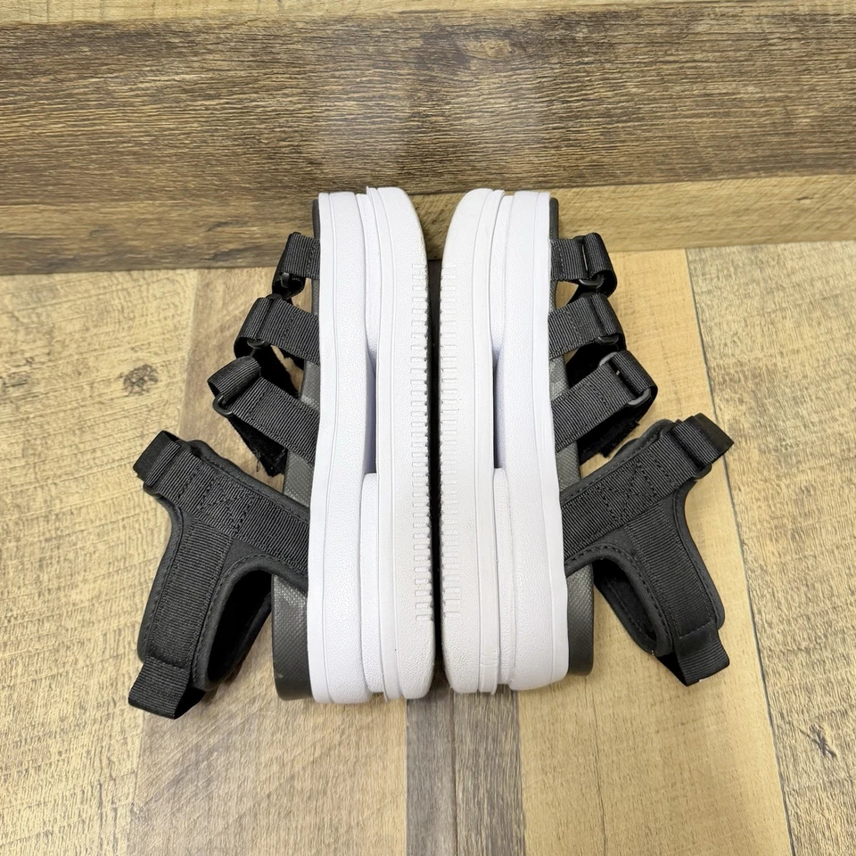 Sandálias plataforma Nike Icon Classic preto branco DH0224-001 - Tamanho 5 femininas - Imagem 3 de 4