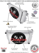 Rn 3 Row Radiator16 Fanshroud For 1967-1969 Trans Am V8 Manual Cc370b-m