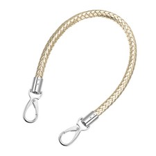 50cm Short Leather PU Braided Purse Replacement Handle - Light Gold, Silver