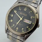 Vintage Benrus Japan Quartz Watch Men 30m Dual Tone Stretch Day Date New Battery