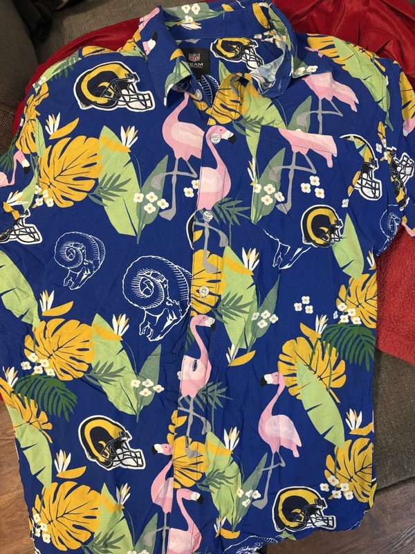 Los Angeles Rams Hawaiian Shirt Mens Small Short Sleeve Floral NFL