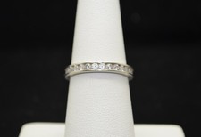 Sterling Silver Band w/ Clear Stones SZ 7 FMF259