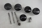 Vintage Lot of Interior Door Knobs Black Enamel Porcelain Connecting Spindles